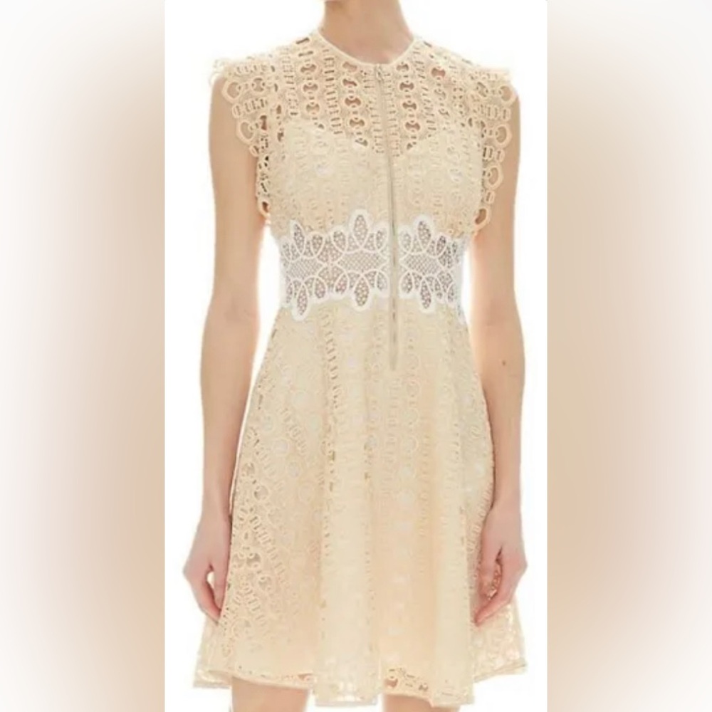 Sandro Cream and White Lace Dress